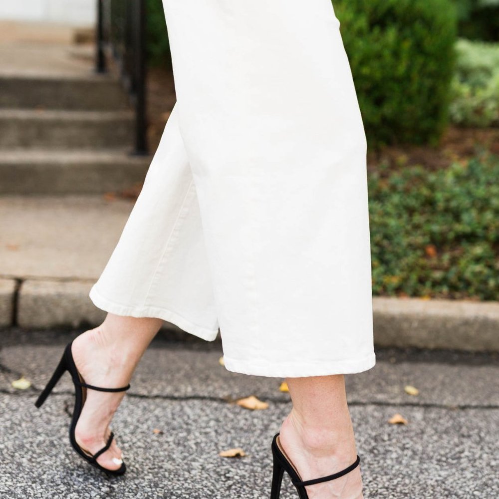 Madewell White Wide Leg Crop Jeans